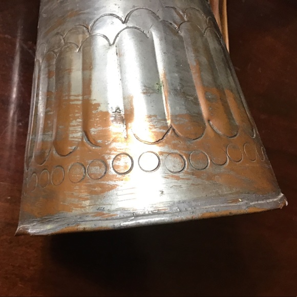 Vintage Handcrafted silver wash copper pitcher - Picture 3 of 8